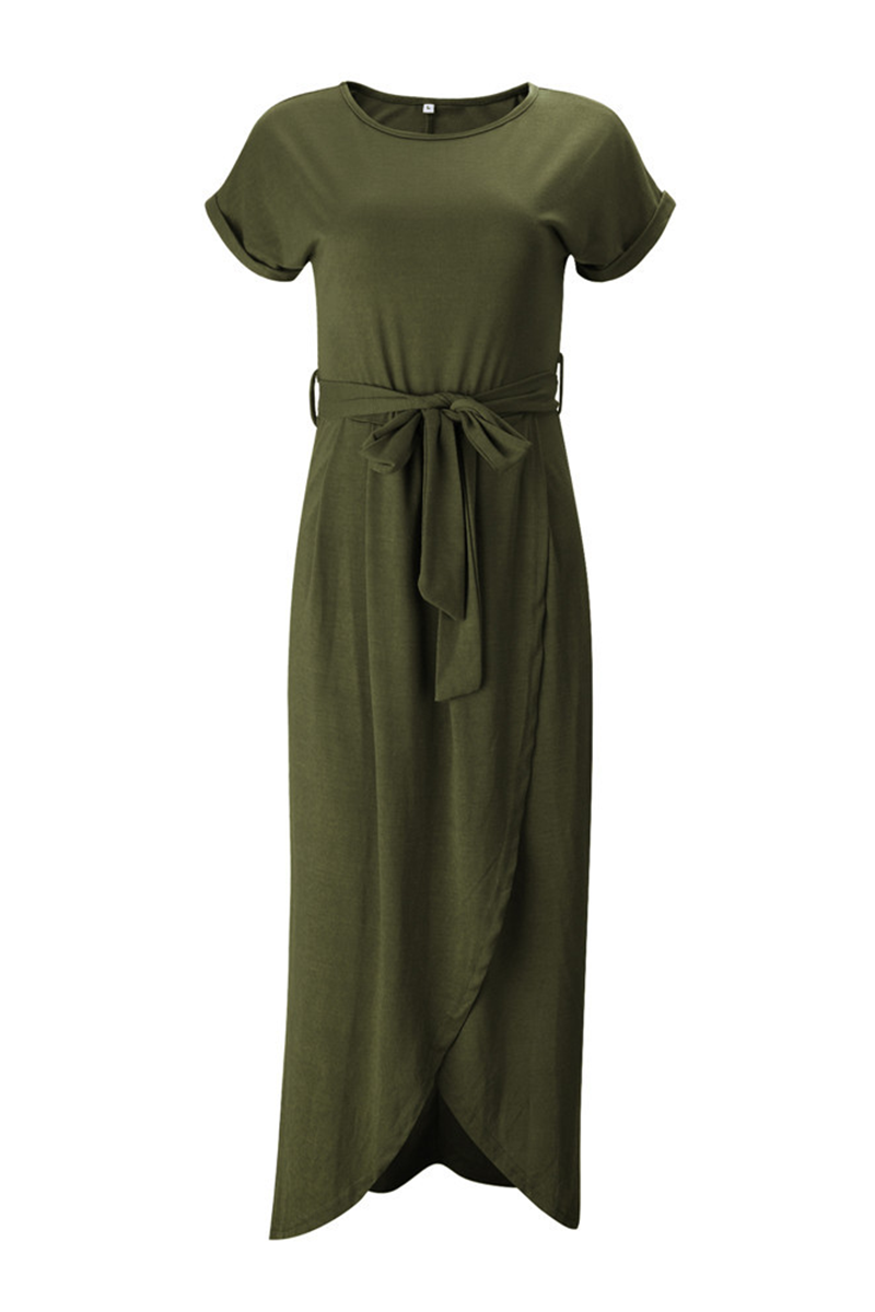 Rowena | Women's Chiffon Cap Sleeve Belted Wrap Midi Dress Carol & Margaret Wilmington