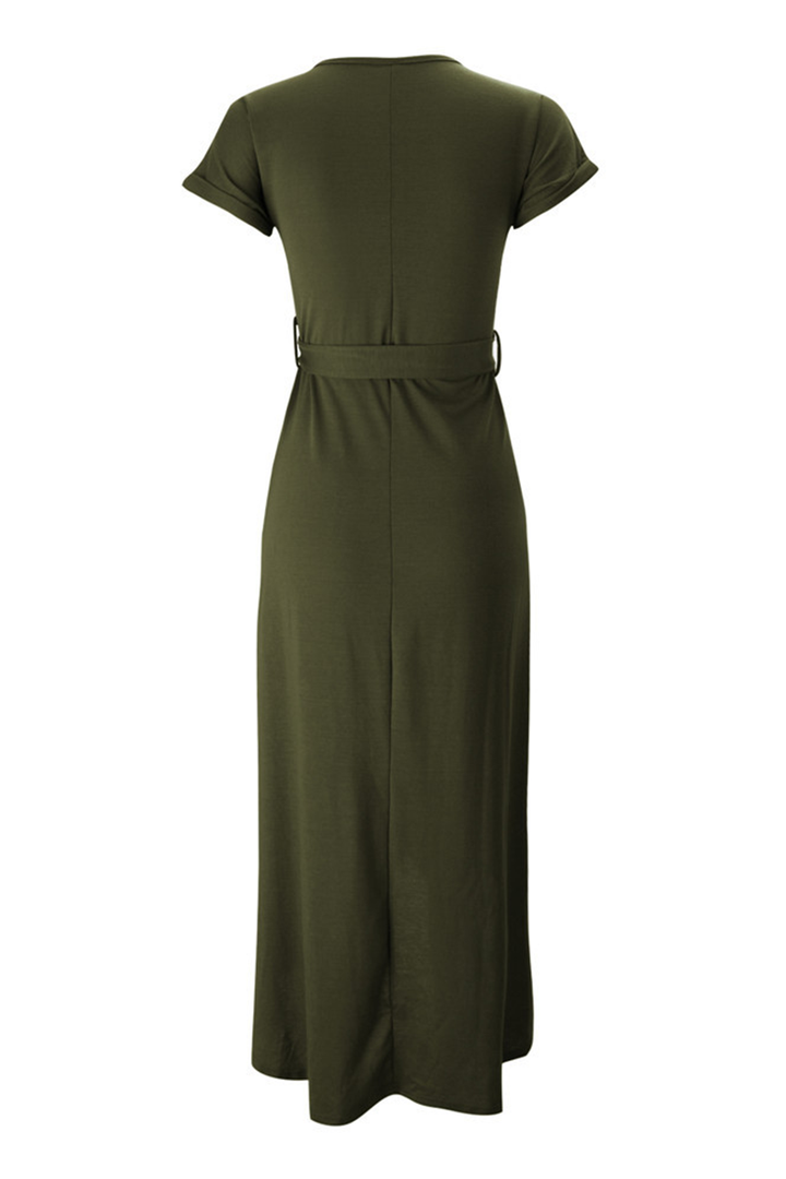 Rowena | Women's Chiffon Cap Sleeve Belted Wrap Midi Dress Carol & Margaret Wilmington