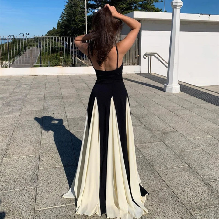 Roxanne | Women's Stretch Two-Tone Sweetheart Neck Maxi Dress Carol & Margaret Wilmington