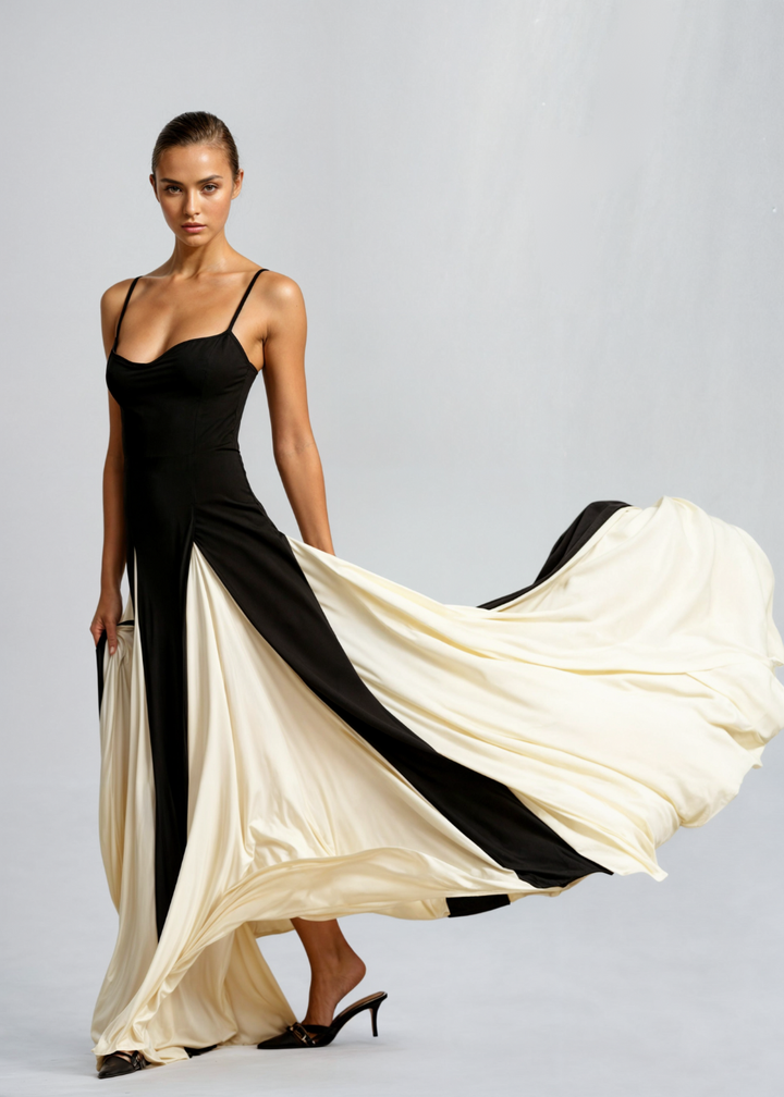 Roxanne | Women's Stretch Two-Tone Sweetheart Neck Maxi Dress Carol & Margaret Wilmington