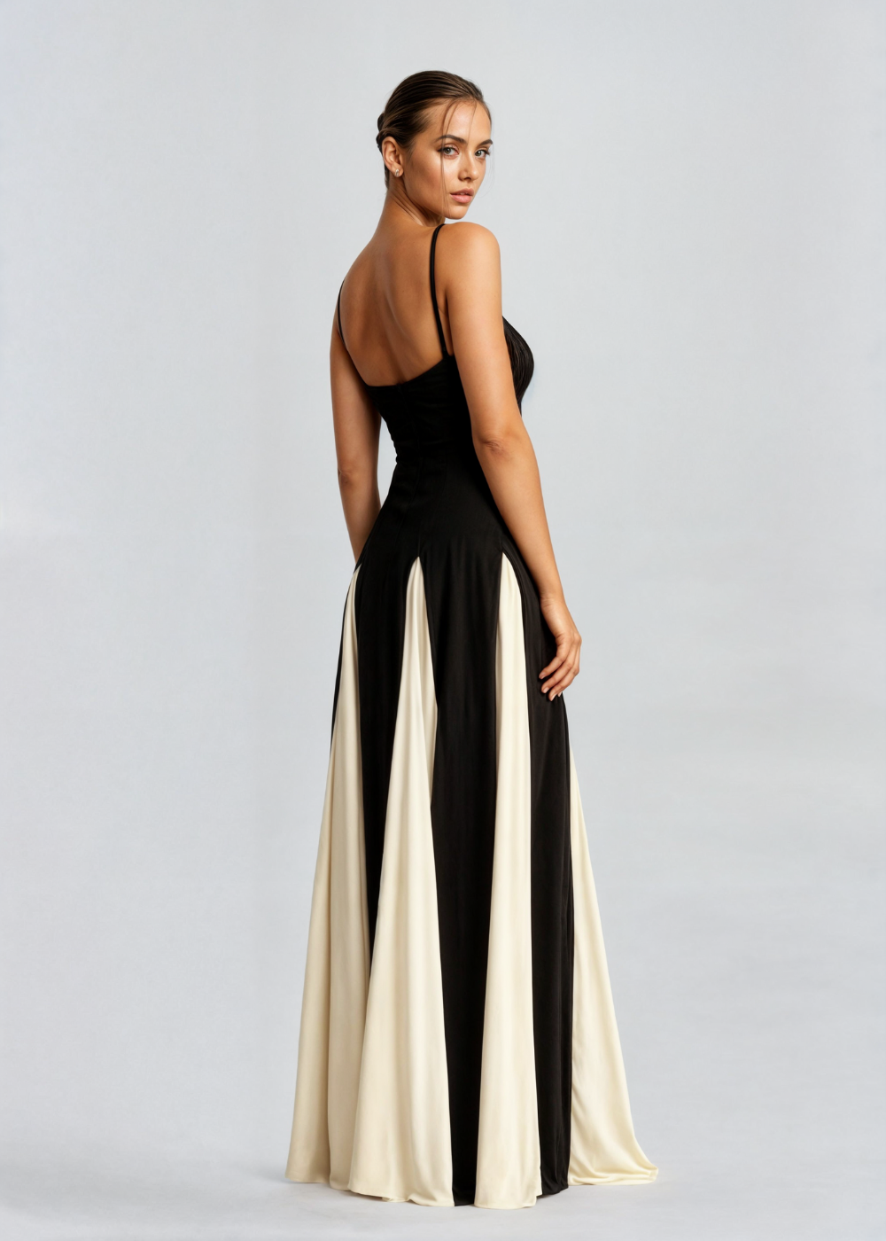 Roxanne | Women's Stretch Two-Tone Sweetheart Neck Maxi Dress Carol & Margaret Wilmington