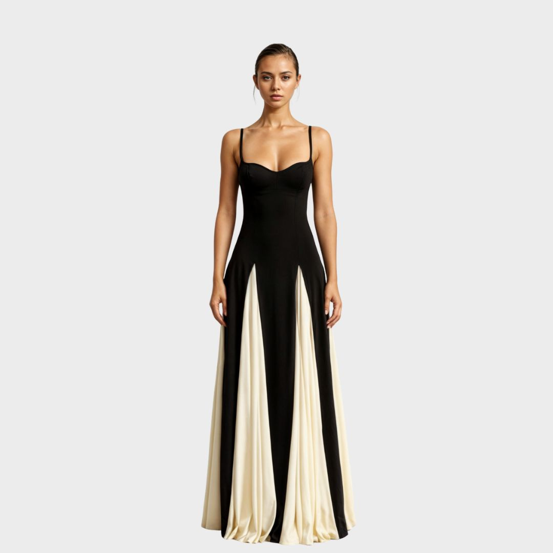 Roxanne | Women's Stretch Two-Tone Sweetheart Neck Maxi Dress Carol & Margaret Wilmington