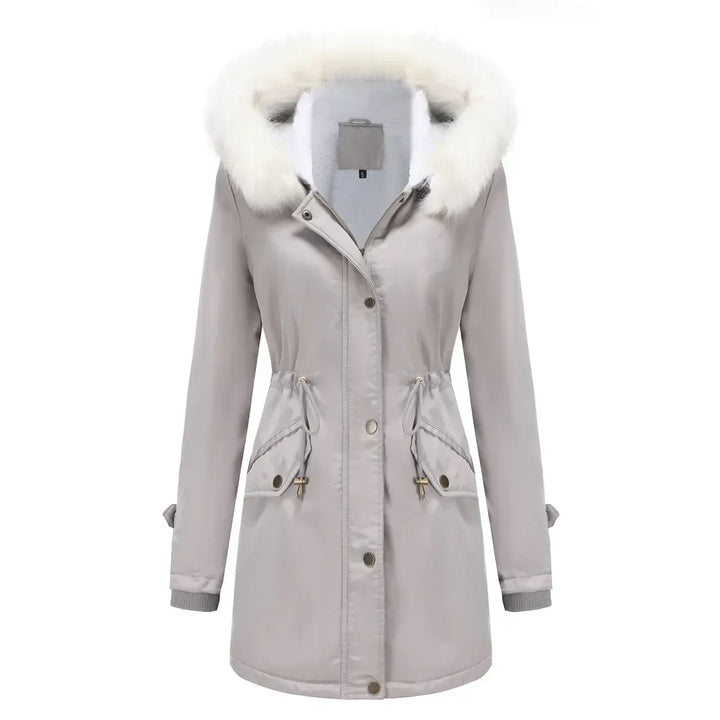 Morgane | Women's Faux-Fur Pocket Hooded Snap-Front Coat