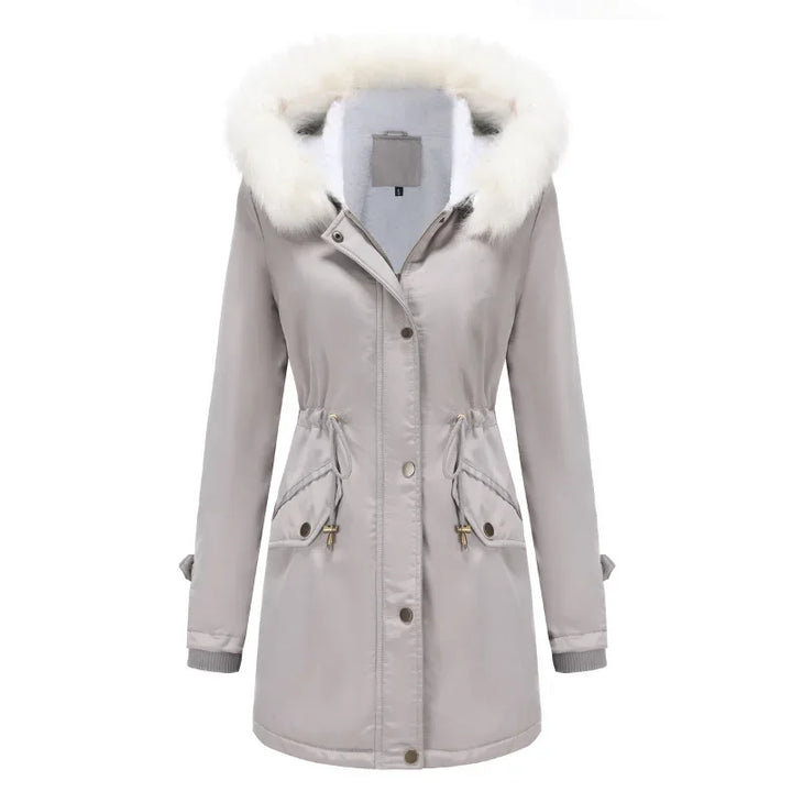 Morgane | Women's Faux-Fur Pocket Hooded Snap-Front Coat