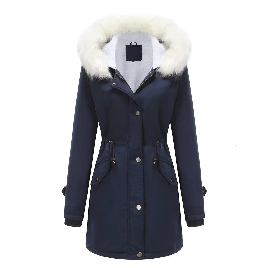 Morgane | Women's Faux-Fur Pocket Hooded Snap-Front Coat