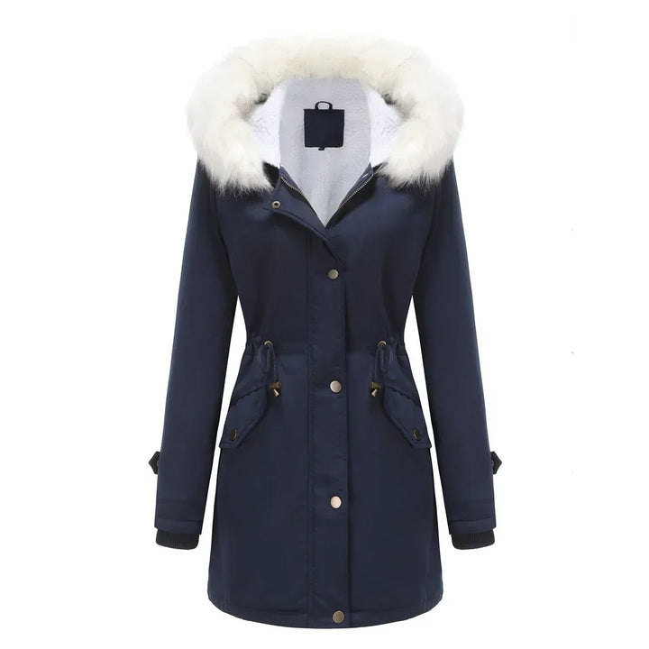 Morgane | Women's Faux-Fur Pocket Hooded Snap-Front Coat
