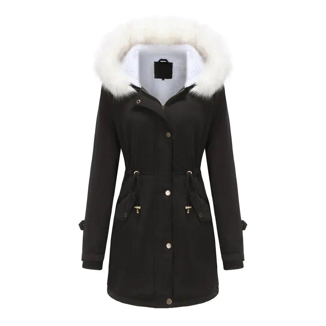 Morgane | Women's Faux-Fur Pocket Hooded Snap-Front Coat
