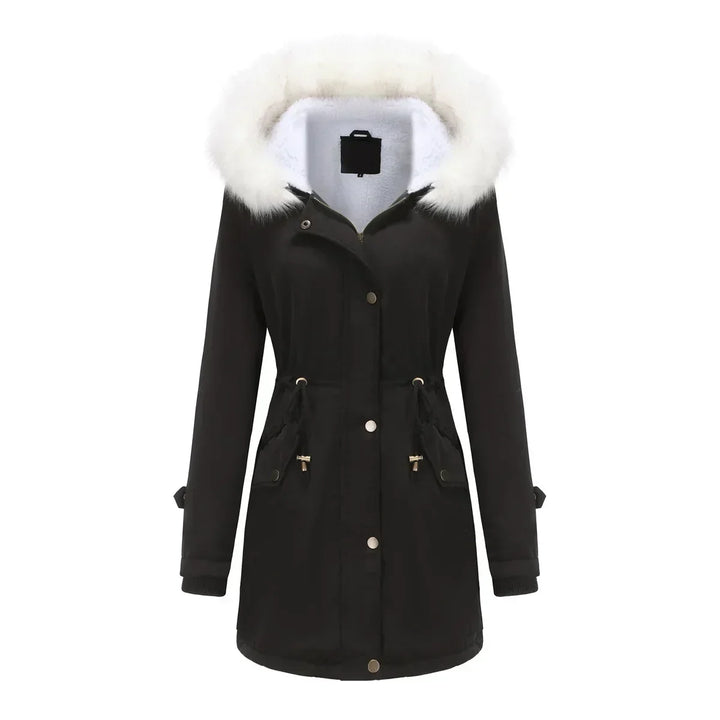 Morgane | Women's Faux-Fur Pocket Hooded Snap-Front Coat