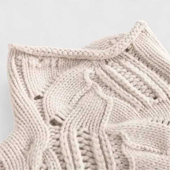 Ninette | Women's Cable-Knit Turtleneck Long-Sleeve Oversized Sweatshirt