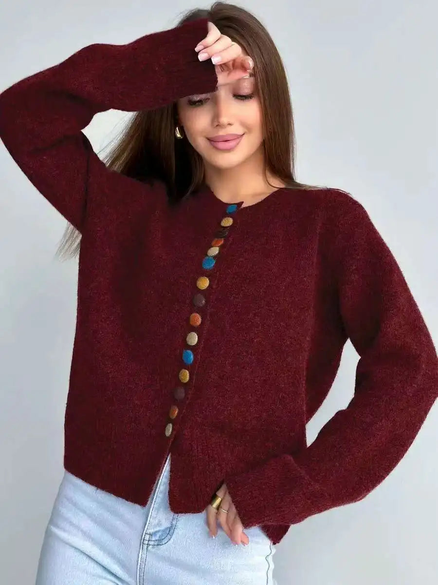 C&M® | BUTTON-ACCENT CARDIGAN Carol & Margaret Wilmington