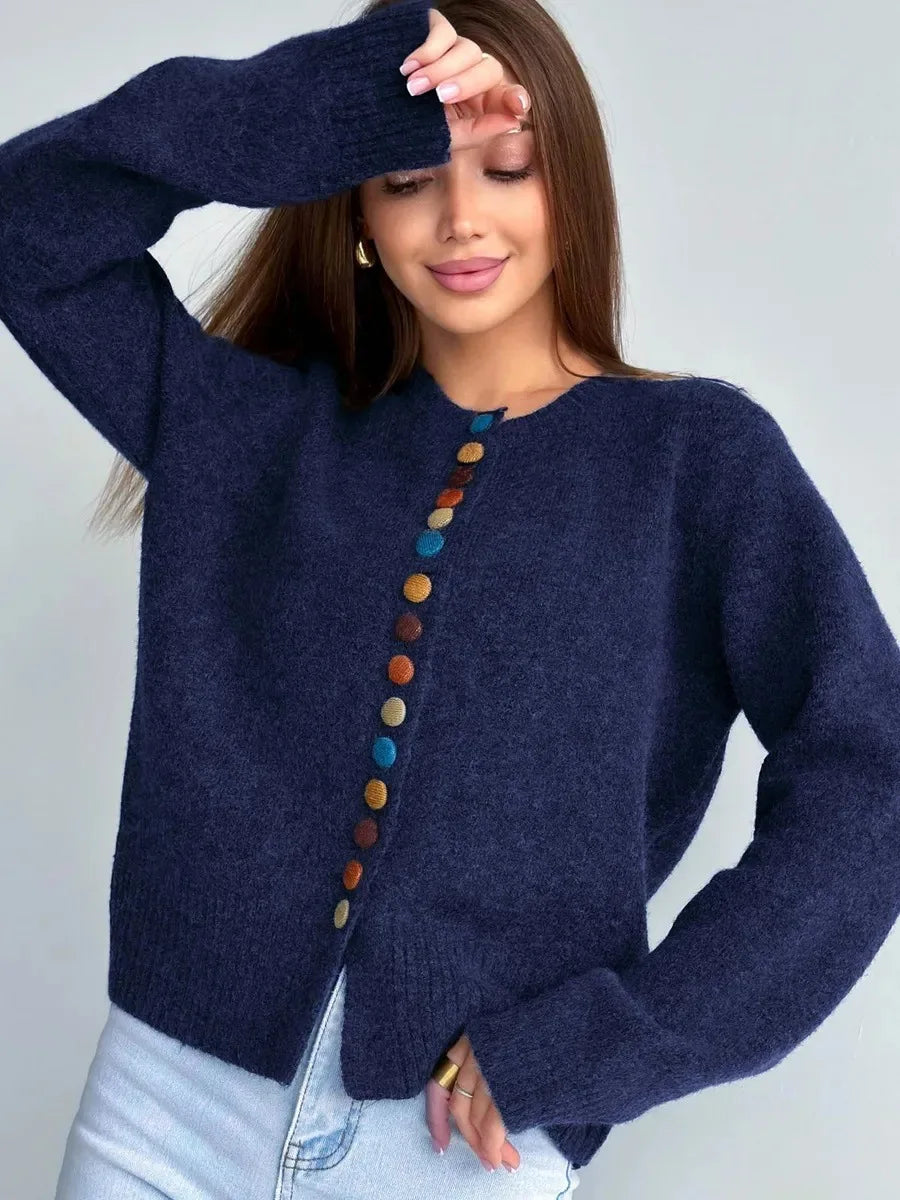 C&M® | BUTTON-ACCENT CARDIGAN Carol & Margaret Wilmington