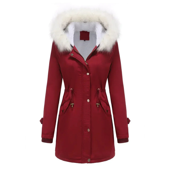Morgane | Women's Faux-Fur Pocket Hooded Snap-Front Coat