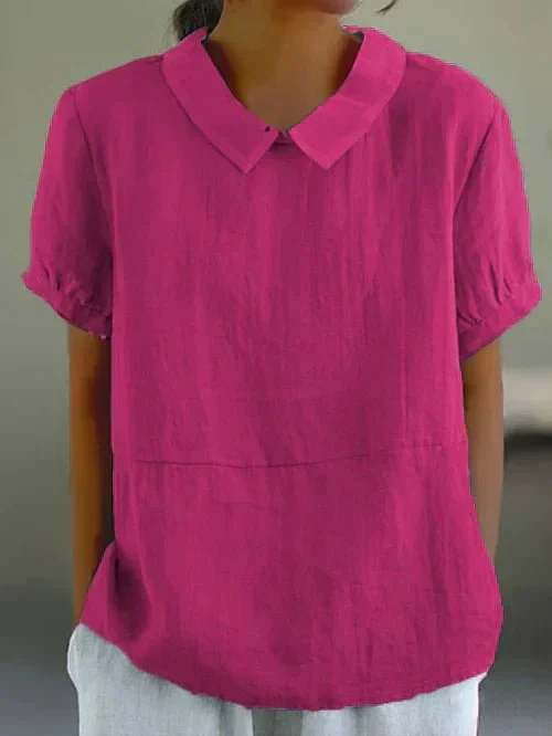 Sanne | Women's Casual Linen Peter Pan Collar Short Top Carol & Margaret Wilmington