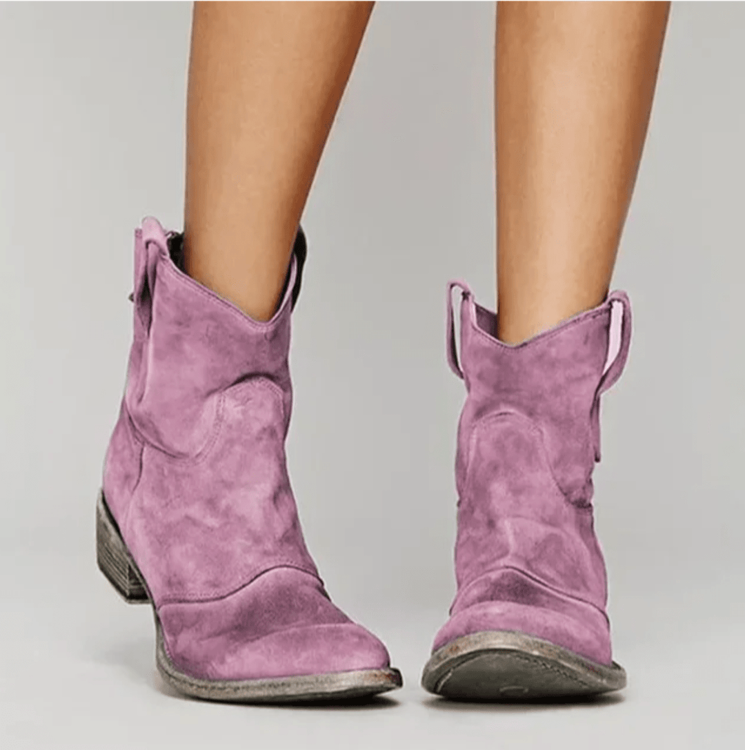 Women's block heel orthopedic boots with side zip closure
