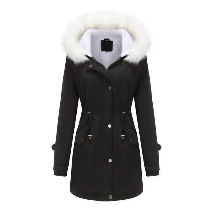 Morgane | Women's Faux-Fur Pocket Hooded Snap-Front Coat