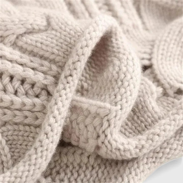 Ninette | Women's Cable-Knit Turtleneck Long-Sleeve Oversized Sweatshirt