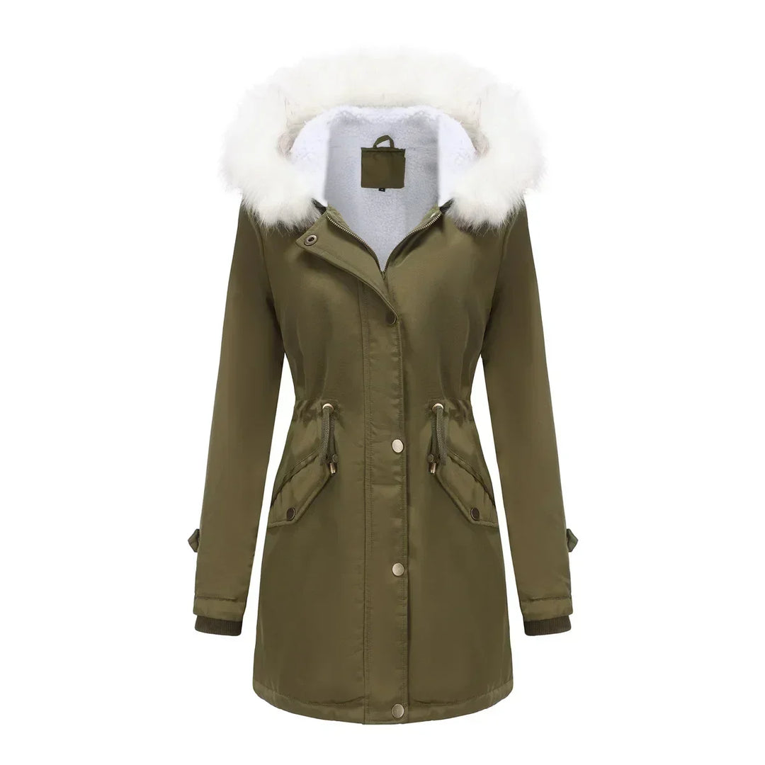 Morgane | Women's Faux-Fur Pocket Hooded Snap-Front Coat
