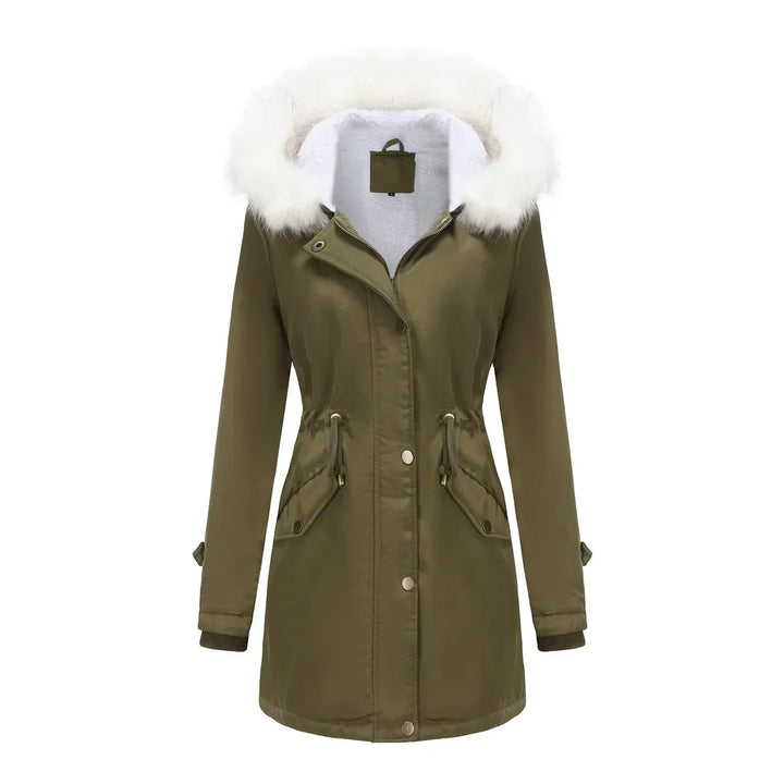 Morgane | Women's Faux-Fur Pocket Hooded Snap-Front Coat