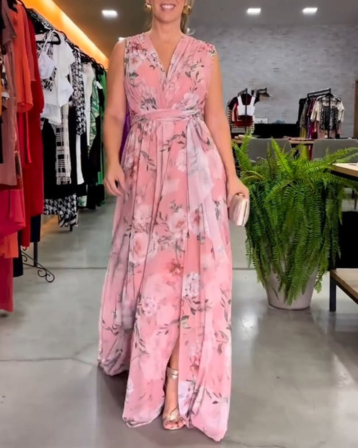 Seraphine | Women's Chiffon Floral V-Neck Sleeveless Maxi Dress Carol & Margaret Wilmington