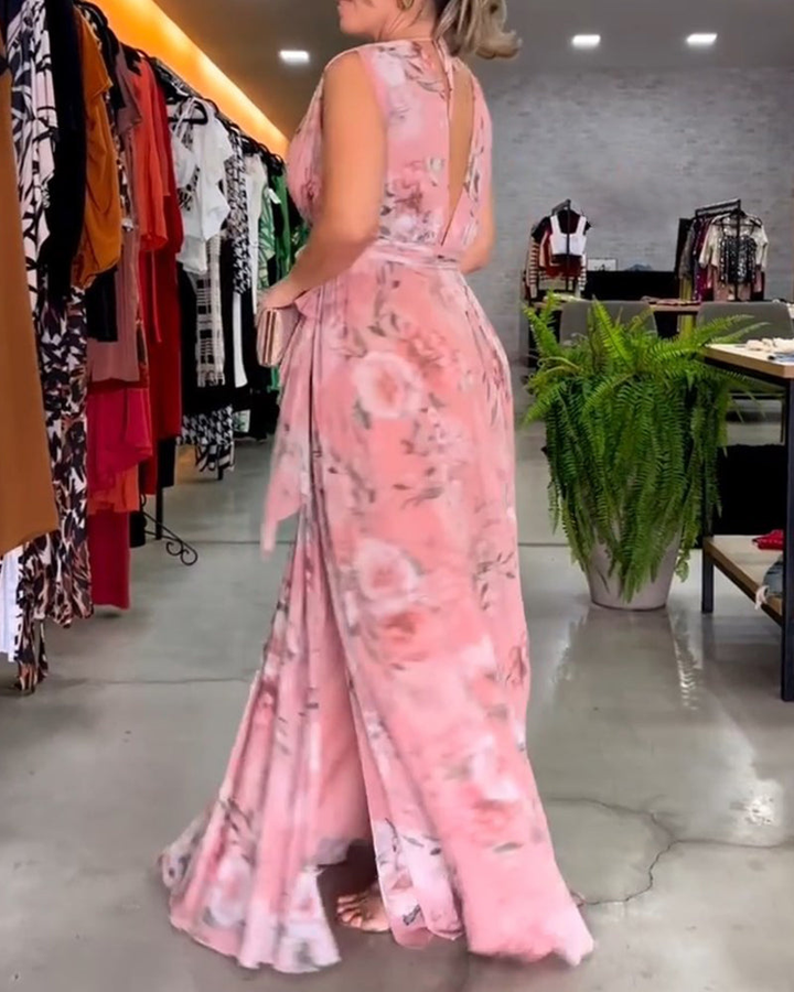Seraphine | Women's Chiffon Floral V-Neck Sleeveless Maxi Dress Carol & Margaret Wilmington