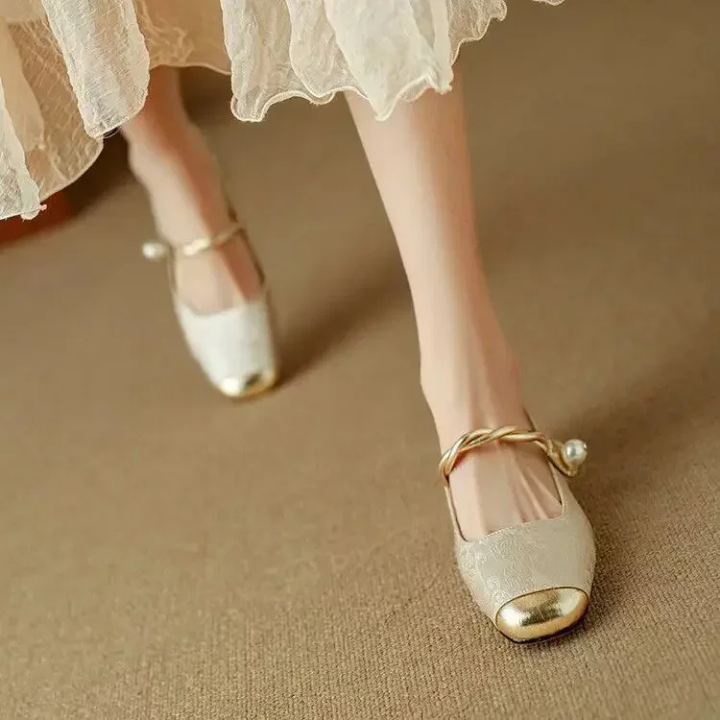 Sienna | Women's Breathable Jacquard Pearl-Buckle Mary Jane Heels Carol & Margaret Wilmington