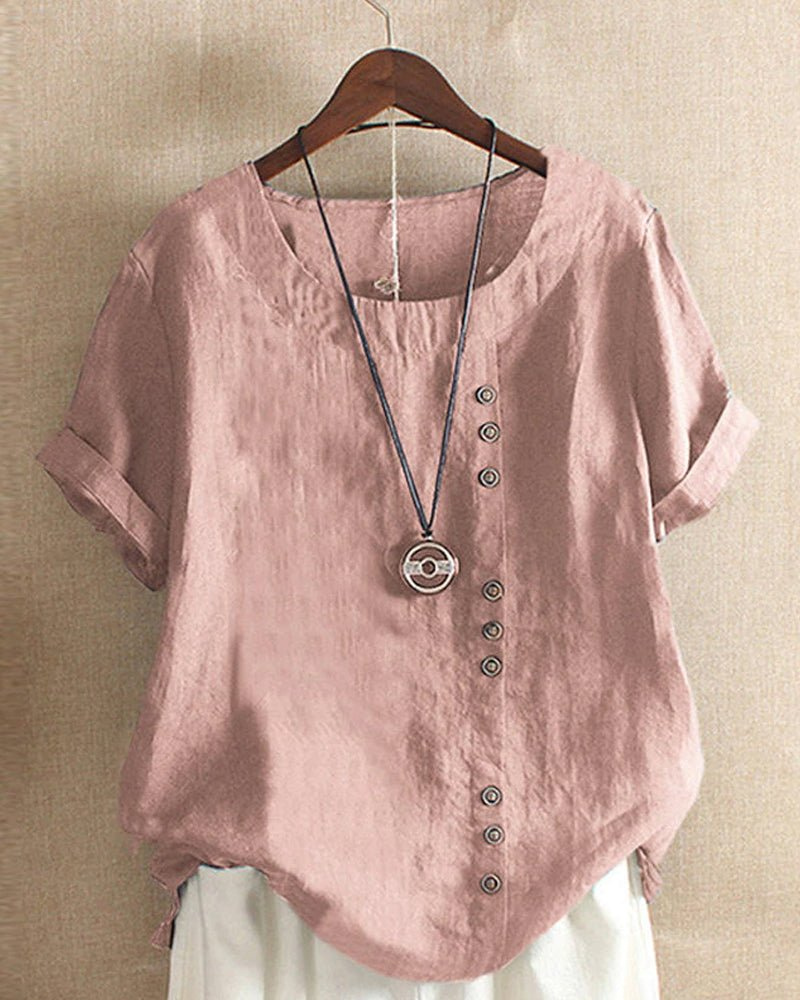 Sienna | Women's Casual Linen Button-Front Tunic Top Carol & Margaret Wilmington