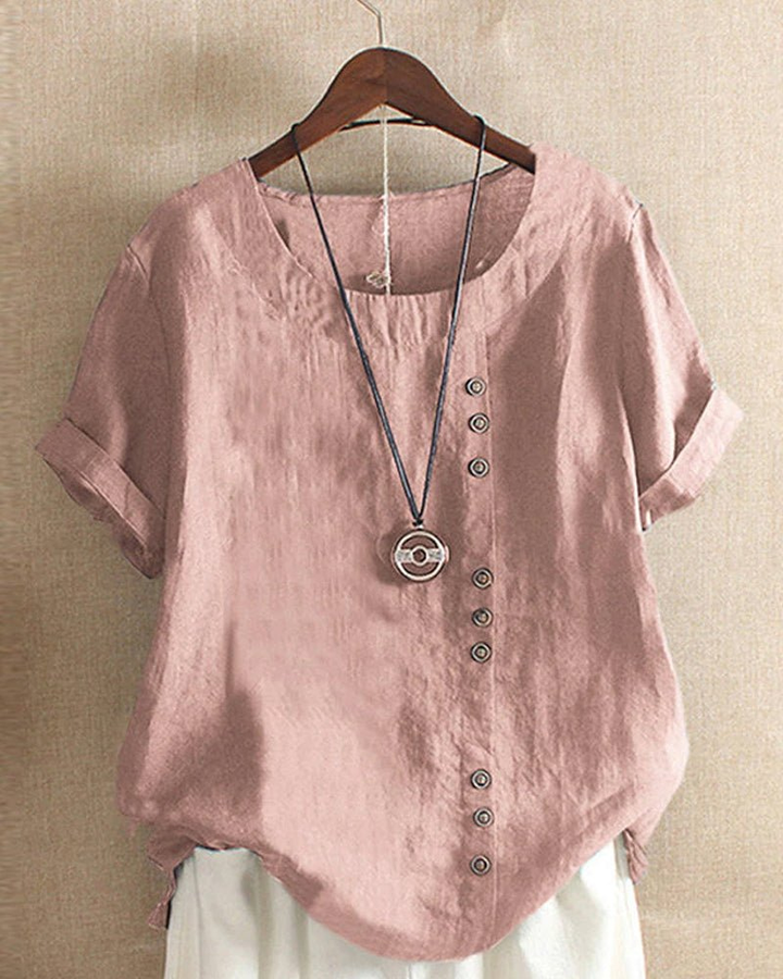Sienna | Women's Casual Linen Button-Front Tunic Top Carol & Margaret Wilmington
