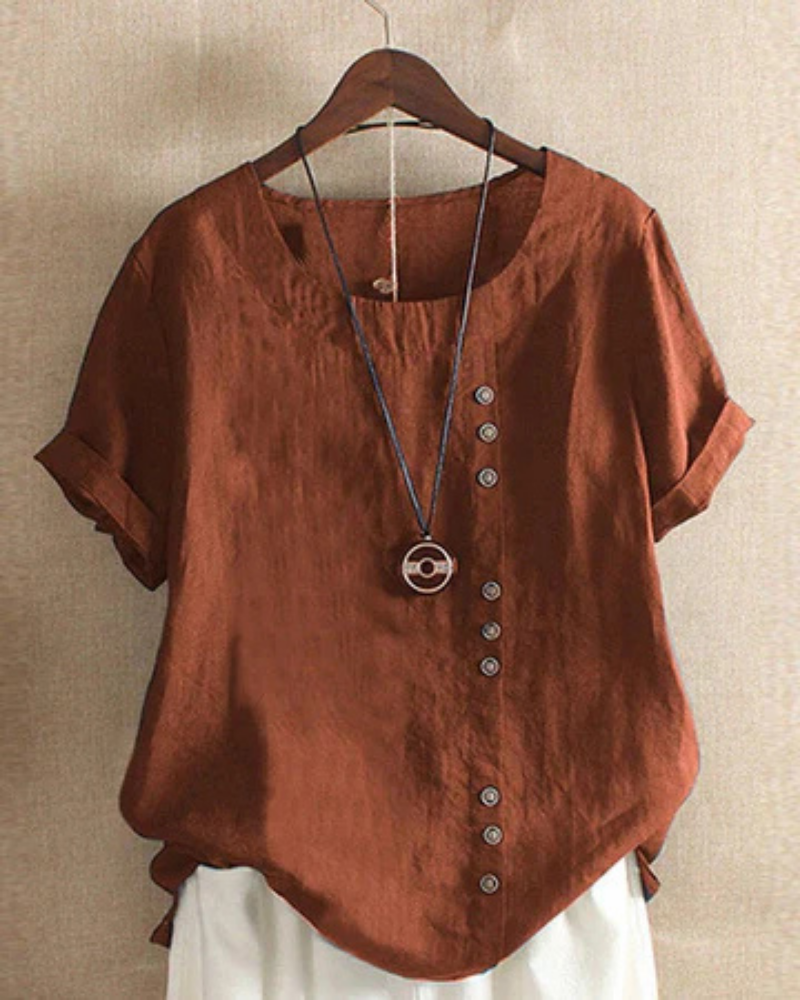 Sienna | Women's Casual Linen Button-Front Tunic Top Carol & Margaret Wilmington