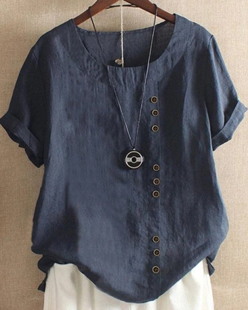 Sienna | Women's Casual Linen Button-Front Tunic Top Carol & Margaret Wilmington