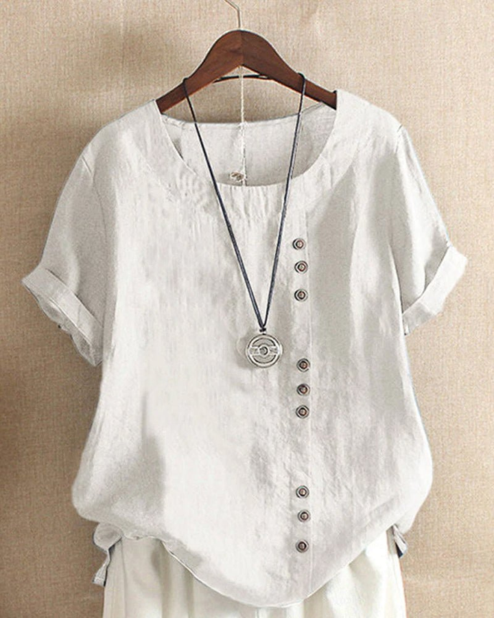Sienna | Women's Casual Linen Button-Front Tunic Top Carol & Margaret Wilmington