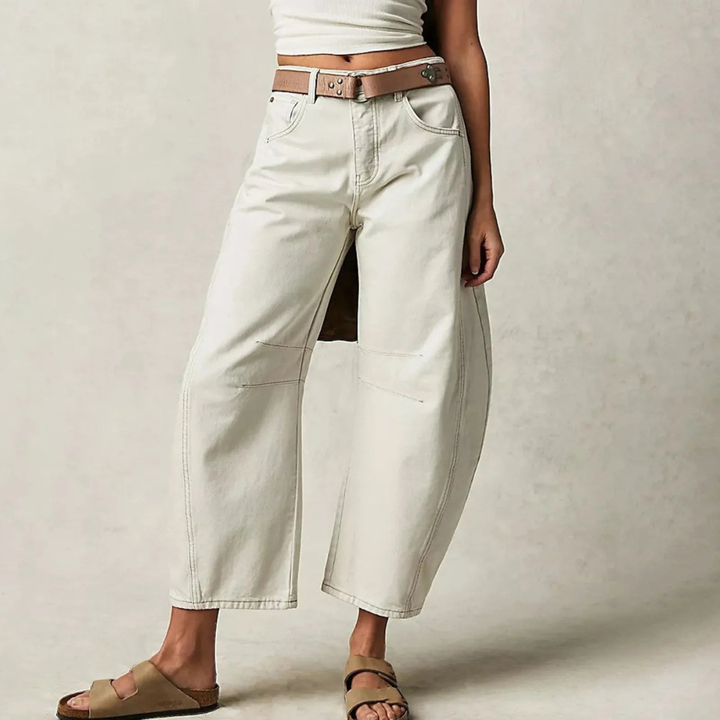 Sloane | Women's Denim Cropped Barrel Leg Jeans Carol & Margaret Wilmington