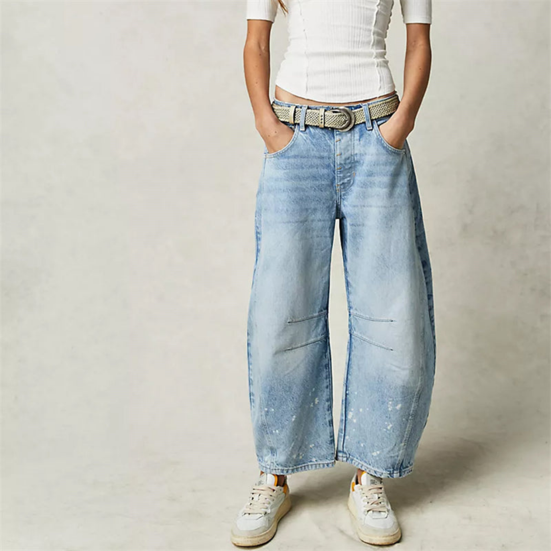 Sloane | Women's Denim Cropped Barrel Leg Jeans Carol & Margaret Wilmington