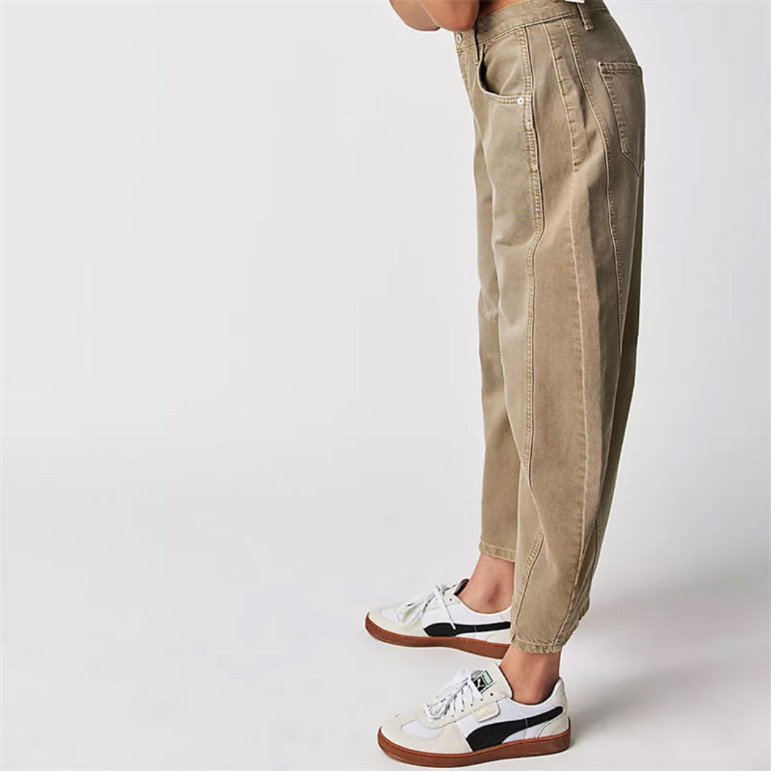 Sloane | Women's Denim Cropped Barrel Leg Jeans Carol & Margaret Wilmington