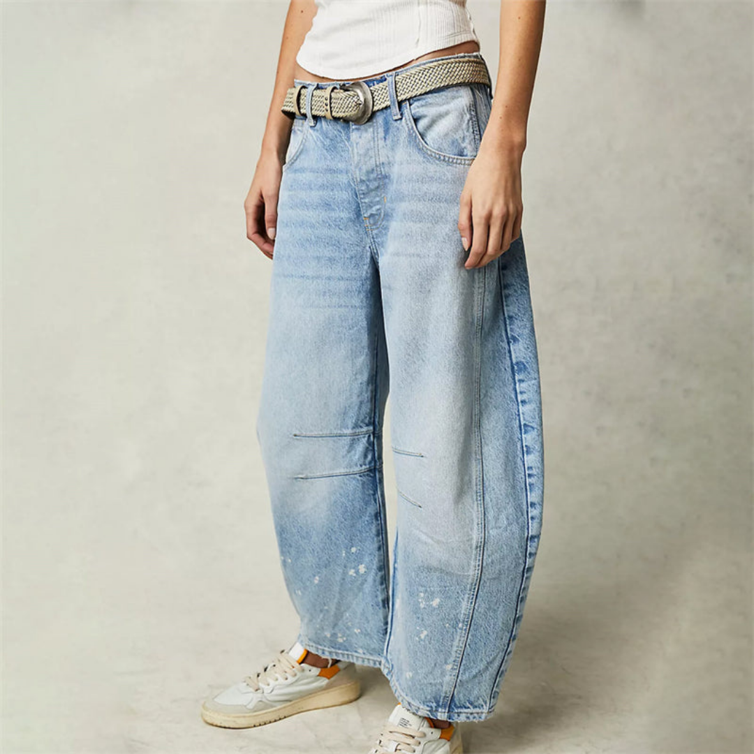 Sloane | Women's Denim Cropped Barrel Leg Jeans Carol & Margaret Wilmington