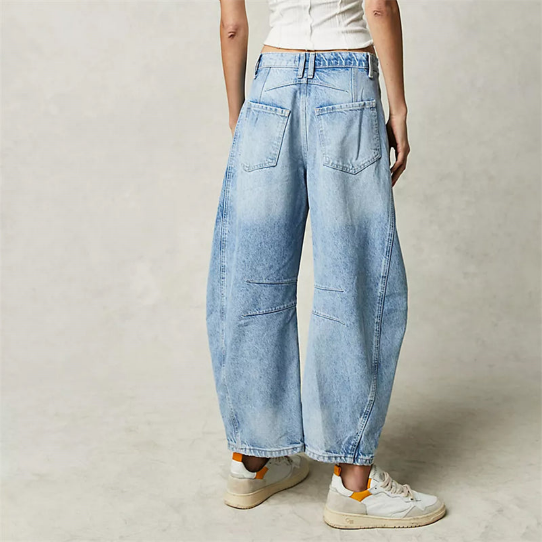 Sloane | Women's Denim Cropped Barrel Leg Jeans Carol & Margaret Wilmington