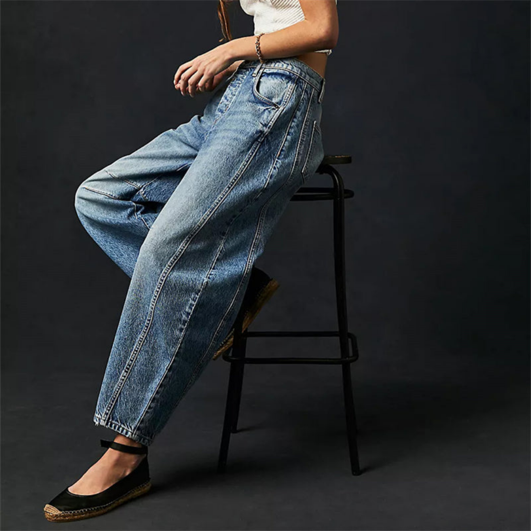 Sloane | Women's Denim Cropped Barrel Leg Jeans Carol & Margaret Wilmington