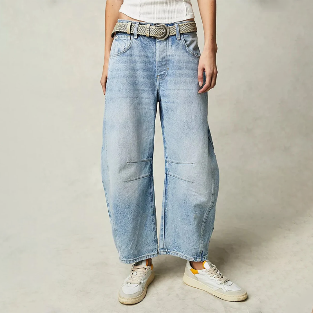 Sloane | Women's Denim Cropped Barrel Leg Jeans Carol & Margaret Wilmington