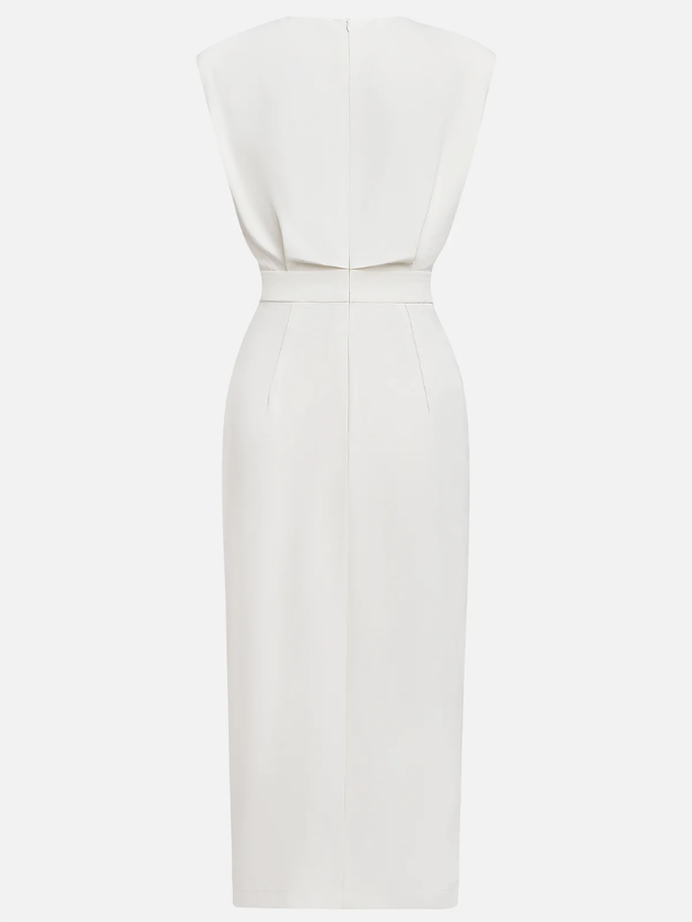Sloane | Women's Stretch Sleeveless Button Front Slit Midi Dress Carol & Margaret Wilmington