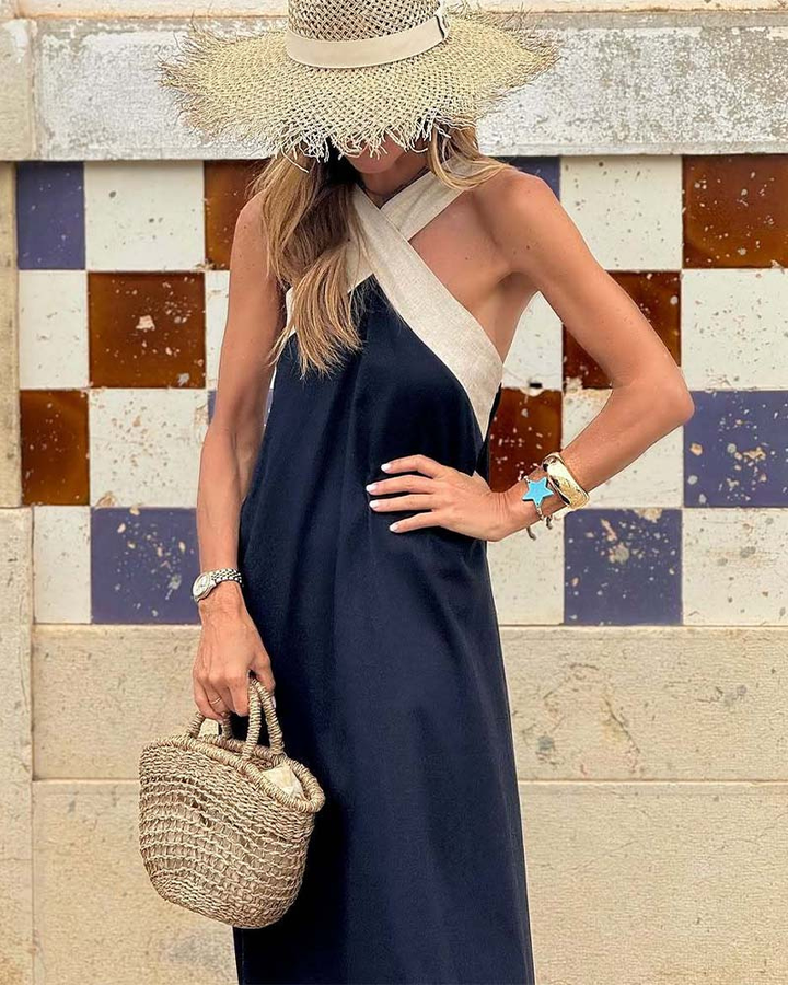 Solène | Women's Cotton Cross-Halter Maxi Dress Carol & Margaret Wilmington