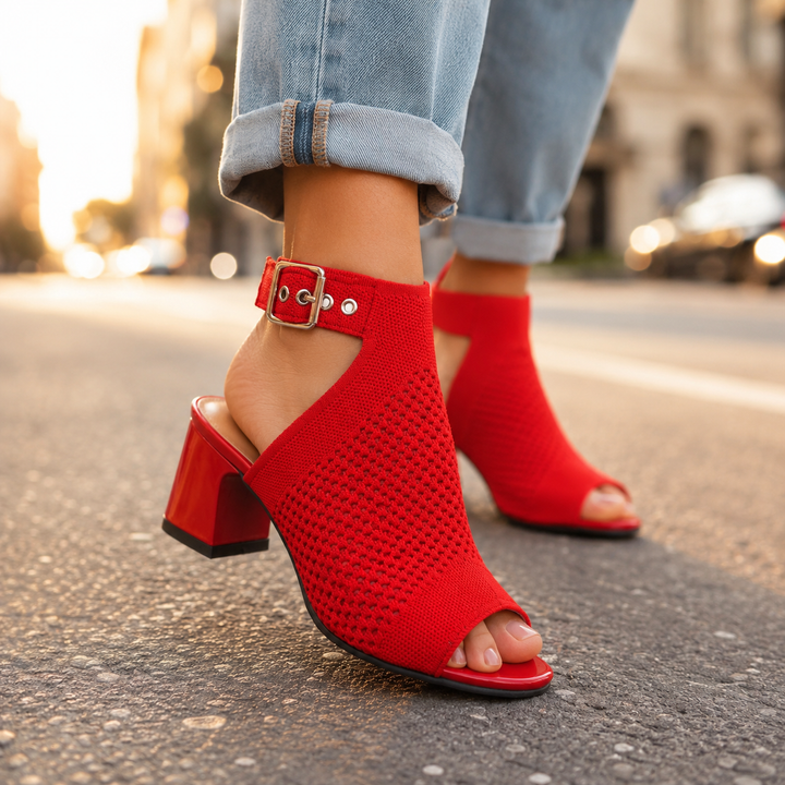 Allyson | Womens Casual Block Heel Sandals With Ankle Strap