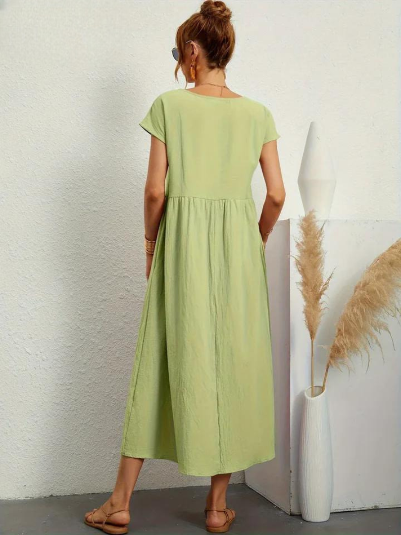 Tenley | Women's Cotton Cap Sleeve Gathered Waist Midi Dress Carol & Margaret Wilmington