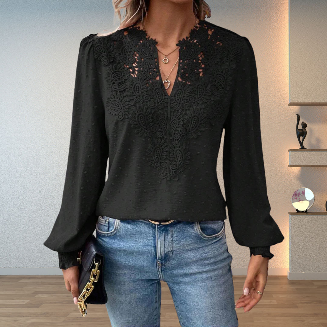 Thea | Women's Elegant Lightweight Lace Detail Blouse Carol & Margaret Wilmington