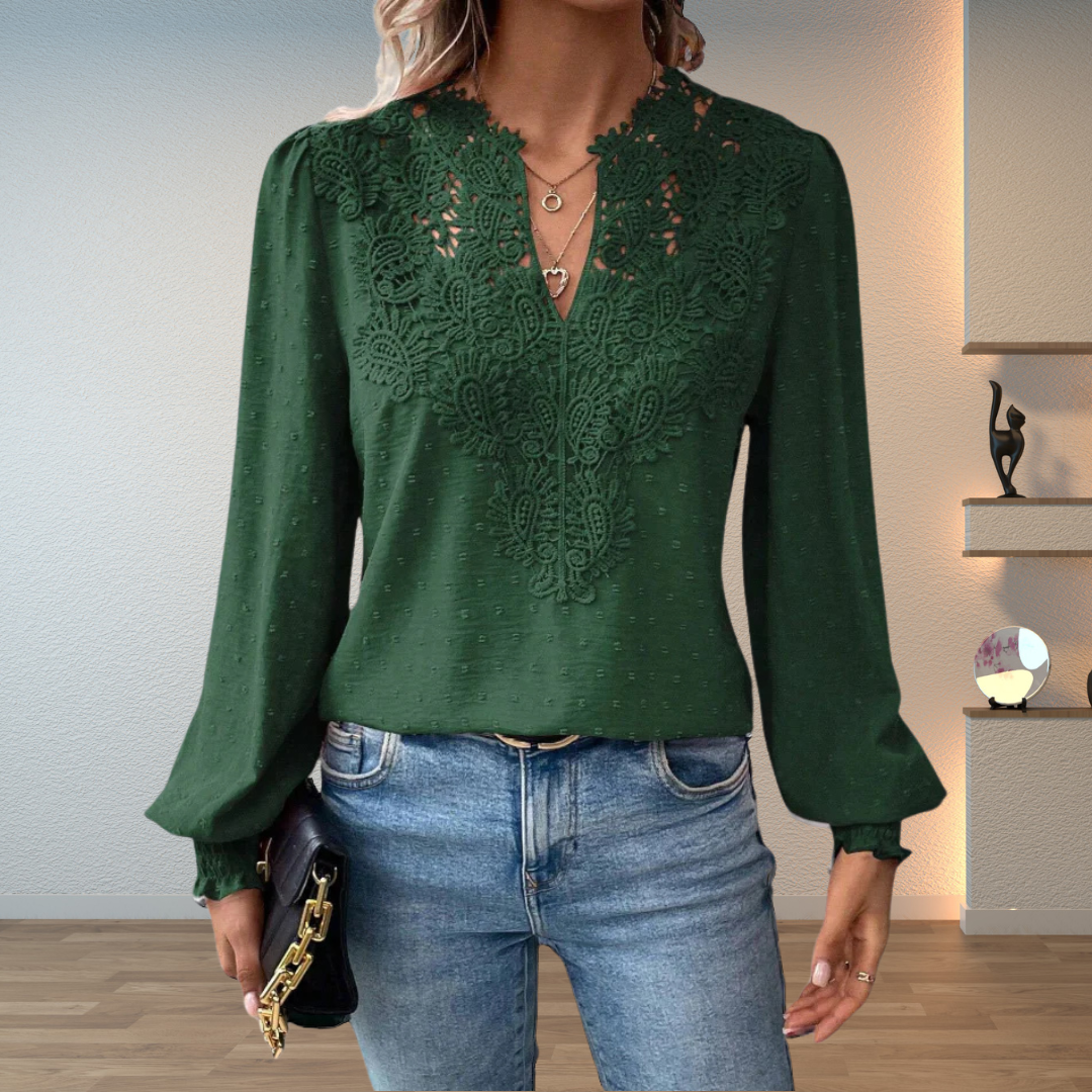 Thea | Women's Elegant Lightweight Lace Detail Blouse Carol & Margaret Wilmington