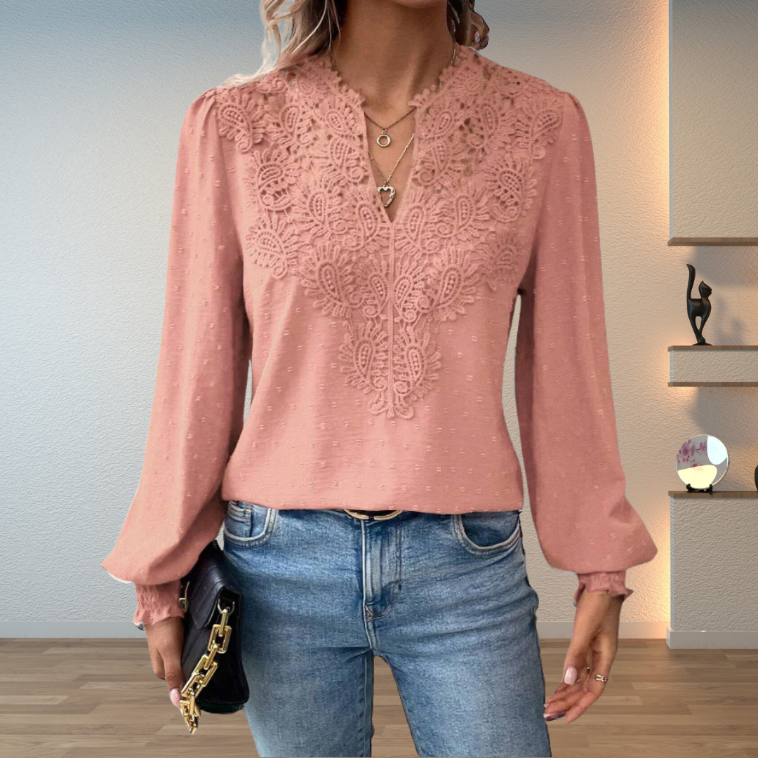 Thea | Women's Elegant Lightweight Lace Detail Blouse Carol & Margaret Wilmington