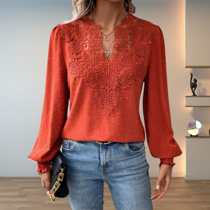 Thea | Women's Elegant Lightweight Lace Detail Blouse Carol & Margaret Wilmington