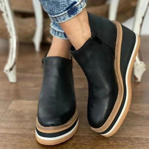 Thea | Women's Leather Platform Wedge Ankle Boots Carol & Margaret Wilmington
