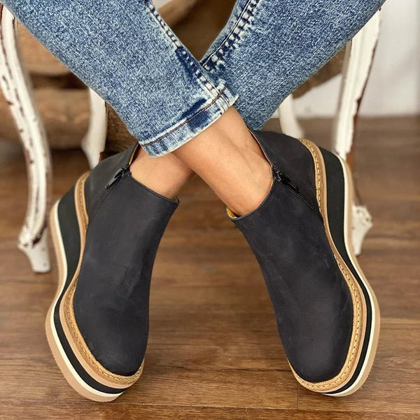 Thea | Women's Leather Platform Wedge Ankle Boots Carol & Margaret Wilmington