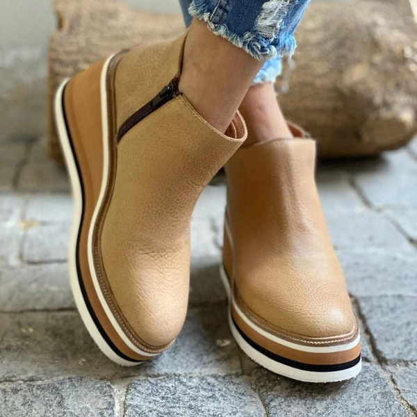 Thea | Women's Leather Platform Wedge Ankle Boots Carol & Margaret Wilmington