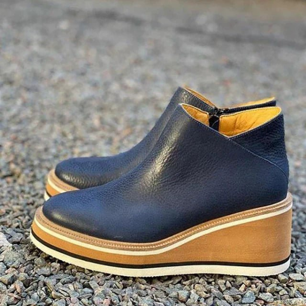 Thea | Women's Leather Platform Wedge Ankle Boots Carol & Margaret Wilmington