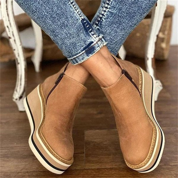 Thea | Women's Leather Platform Wedge Ankle Boots Carol & Margaret Wilmington